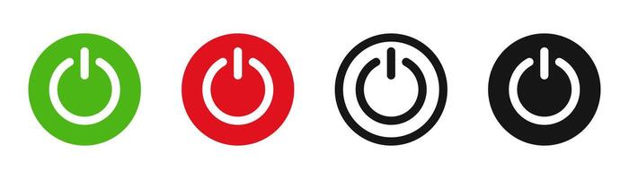 On off power button icon set. Toggle switch on off symbol. illustration vector