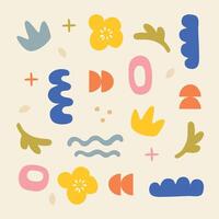 Colorful Doodle Elements with Sparkles Abstract Background vector