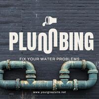 plumbing square business card template
