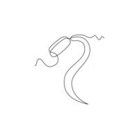 one line art Bean Sprouts illustration. line art, one continuous line, simple, hand drawn and sketch style. for icons, symbols, signs or logos vector