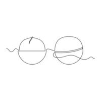 one line art Macadamia illustration. line art, one continuous line, simple, hand drawn and sketch style. for icons, symbols, signs or logos vector
