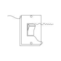 one line art Light Swicth illustration. line art, one continuous line, simple, hand drawn and sketch style. for icons, symbols, signs or logos vector