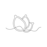 one line art Pumpkin Seeds illustration. line art, one continuous line, simple, hand drawn and sketch style. for icons, symbols, signs or logos vector