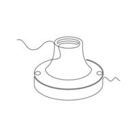 one line art Bulb Holder illustration. line art, one continuous line, simple, hand drawn and sketch style. for icons, symbols, signs or logos vector