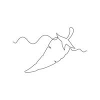 one line art Chili Papper illustration. line art, one continuous line, simple, hand drawn and sketch style. for icons, symbols, signs or logos vector