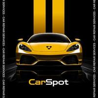Black and Yellow Automobile Service Business Cards Template Square Version