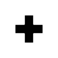 A simple black cross icon on a white background. Minimalist and versatile for various uses. vector