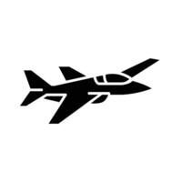 A simple black silhouette of a jet plane in flight. Perfect for aviation-themed designs. vector
