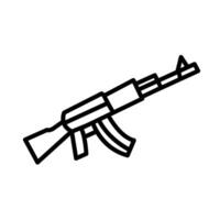 Line art illustration of an AK-47 assault rifle. A simple graphic design. vector