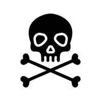 A simple graphic depicting a skull and crossbones, a classic symbol of danger and death. vector