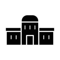 A simple black icon depicting a building. Perfect for websites, apps, and design projects. vector