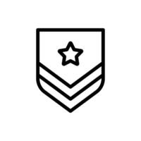 A graphic of a military sergeant's insignia featuring three chevrons and one star. vector