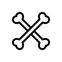 A simple graphic design of two bones crossed. Perfect for warning or Halloween theme. vector
