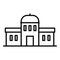 A simple line drawing of a building with a dome. The illustration is clean and minimal. vector