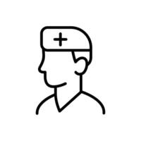Simple line art icon of a doctor. Suitable for medical websites and apps. vector