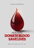 Grey Minimalist Blood Donor Event Invitation template