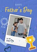 Blue and Yellow Father's Day Greeting Card template