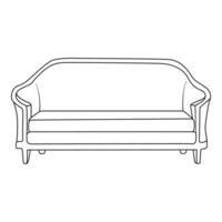 cabriole sofa, Minimalist Line art outline drawing vector