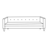 tuxedo sofa, Minimalist Line art outline drawing vector