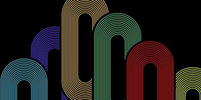 Abstract Rainbow Arcs Colorful Lines, Geometric Design, Modern Art vector