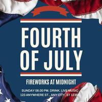 4th july blue and red invitation social media post template