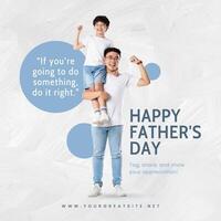 Grey Blue Happy Father's Day Instagram Post template