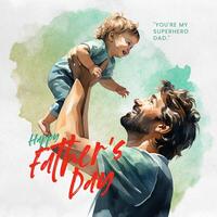 Watercolor Happy Father's Day Instagram Post template