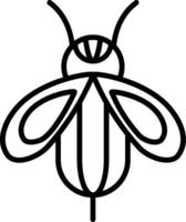 A black and white drawing of a bee vector