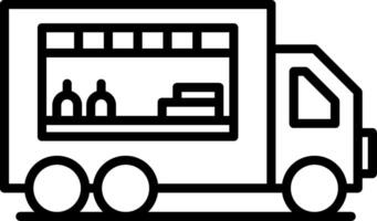 A black and white image of a truck with a window vector