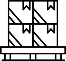 A black and white image of a stack of boxes vector