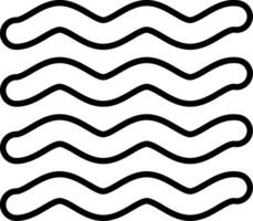 A black and white line drawing of waves vector
