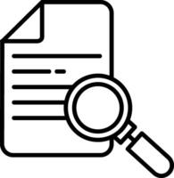 A magnifying document icon with a magnifying glass vector
