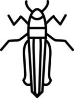 A black and white illustration of a bug vector