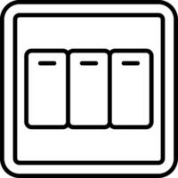 A black and white image of three switches vector