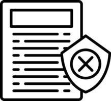 A document with a shield and a sign vector