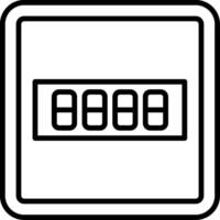 A black and white square button with six numbers vector