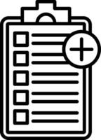 A checklist with a plus sign on it vector