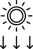 Sun icon with arrows pointing to the sun vector