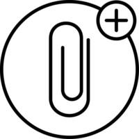 Clip icon with plus sign in circle vector