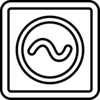 A black and white icon of a wave vector