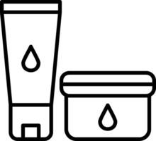 A black and white image of a container and a tube vector