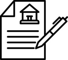 A pen and paper with a house on it vector