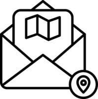 An envelope with a map pin and a map vector