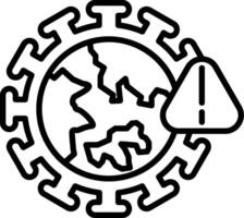 A globe with a warning sign on it vector