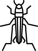 A black and white drawing of a bug vector