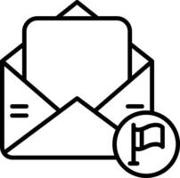 An envelope with a flag and a flag icon vector