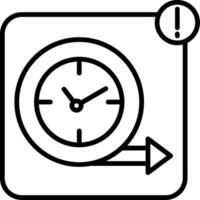 A black and white image of a clock with a arrow pointing to it vector
