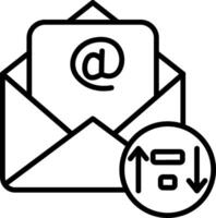 Email icon with arrow and envelope vector