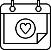 A calendar with a heart on it vector