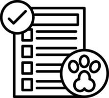 A dog's paw is on a checklist and a check mark vector